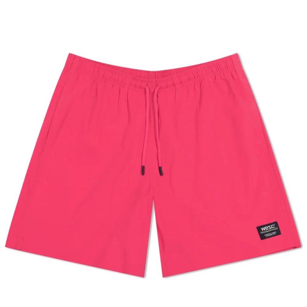 Mens Womens WeSC Nylon Wide Leg Hiking Swim Shorts Size XXL  Bright Pink NWT
